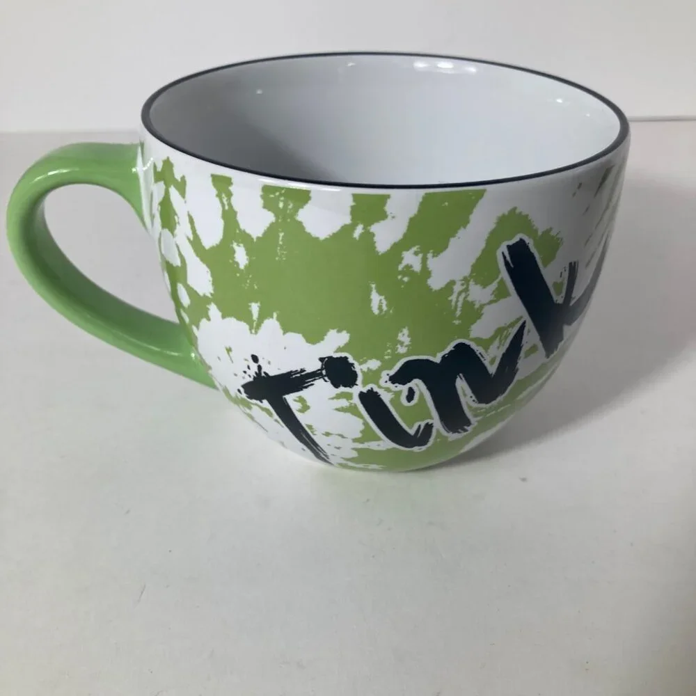 Disney Tink‎ Tinkerbell Coffee Mug White Green 3 x 4